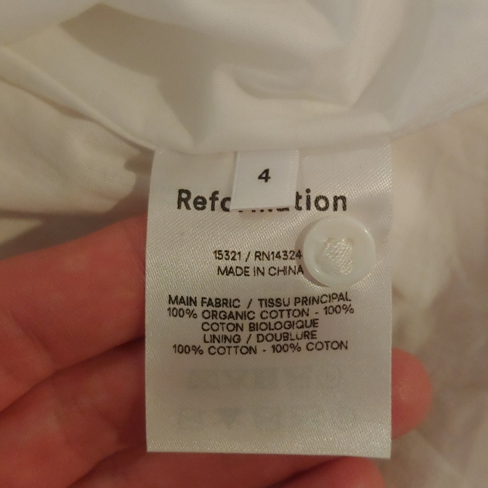 Reformation Chicago dress NWOT - Ivory, size 4 - Picture 7 of 13